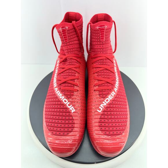 Under Armour UA Highlight 2 MC Mens Size 12.5 Red Knit Football Cleats Shoes - Picture 2 of 10